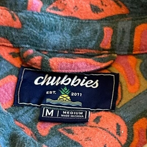 Chubbies Cloud-10 Overshirt The Funky Spore Button-Down Flannel Shirt Medium Men - Picture 11 of 11